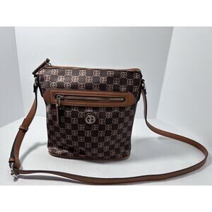 GIANI BERNINI logo nylon North South small crossbody bag - Chocolate brown